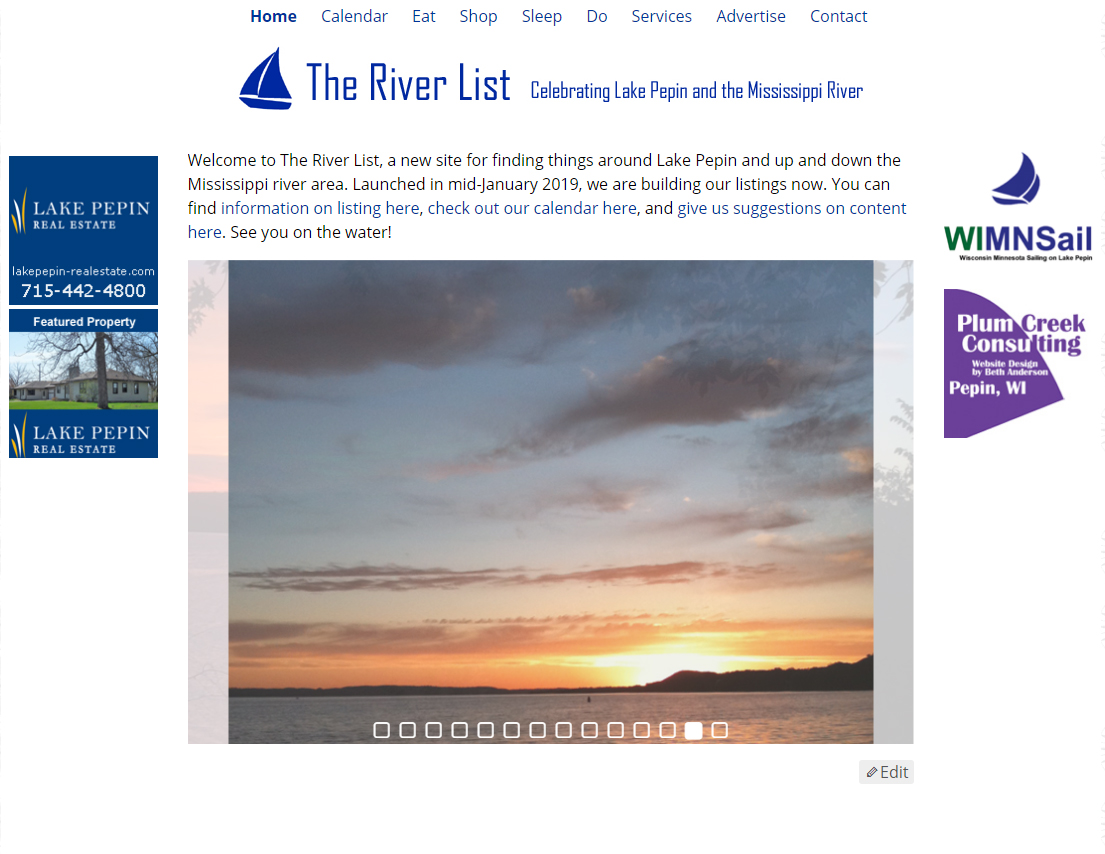 The River List home page